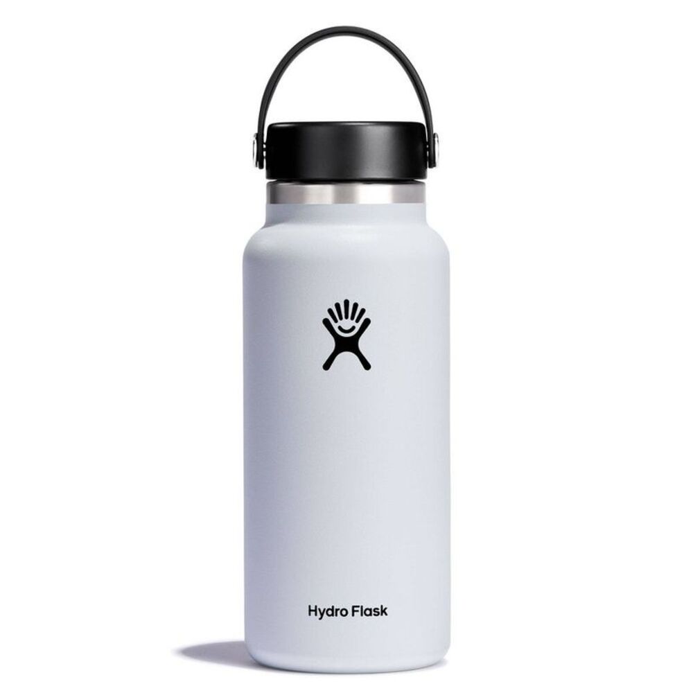 Hydro Flask 32oz Wide Mouth Bottle - White: Double-Wall BPA-Free Leakproof